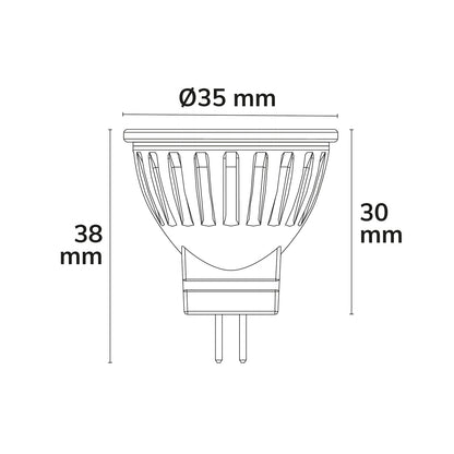 MR11 Sunset | LED-lamp | 24V | 2200-3000K dim-to-warm | 3,5W | 38° | CRI90