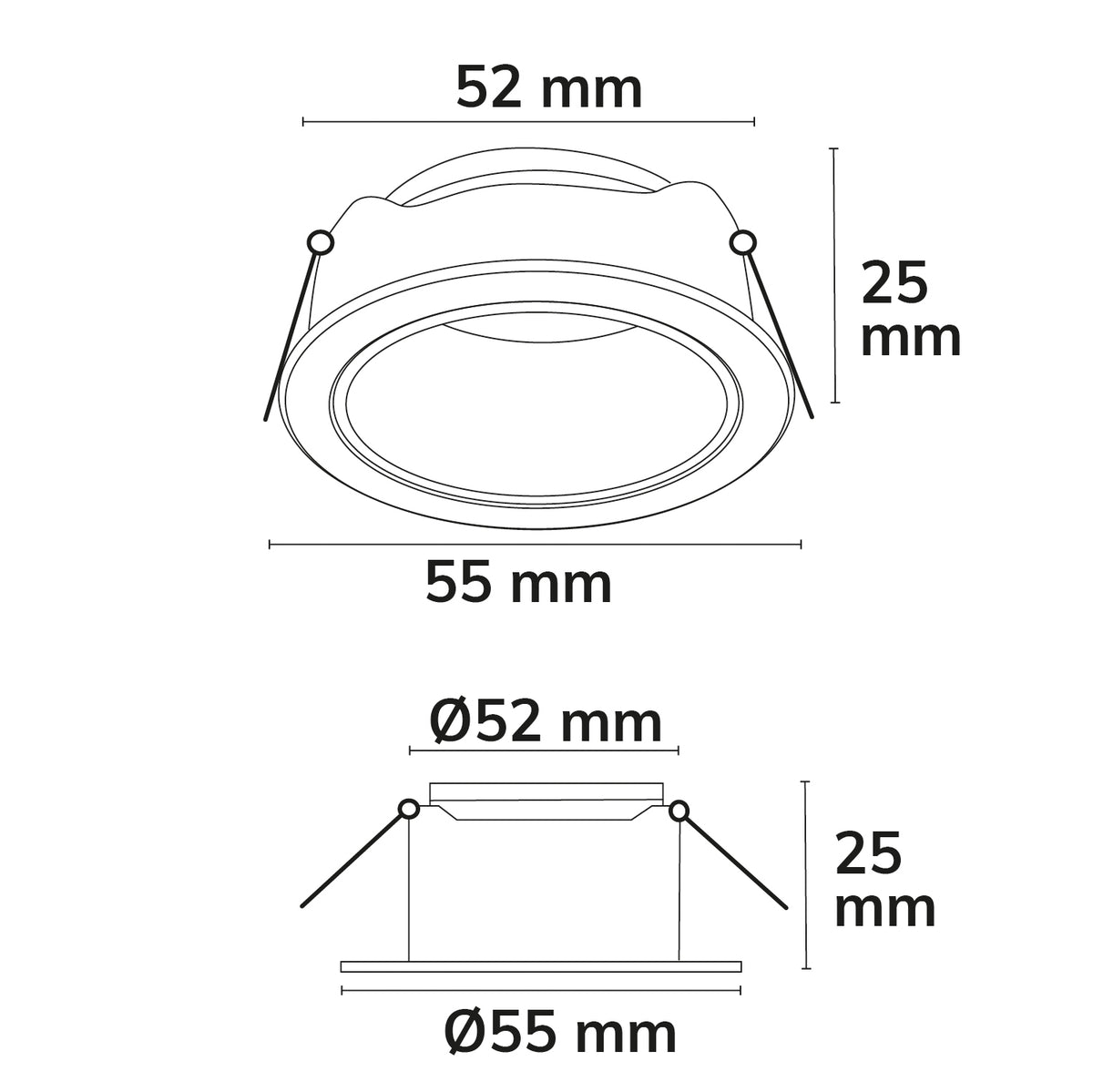 Inbouwframe | voor MR11/GU10 minispots | rond | IP65