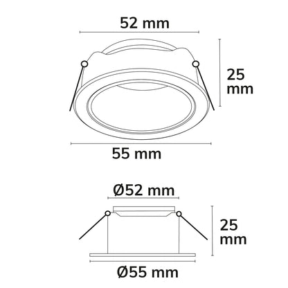 Inbouwframe | voor MR11/GU10 minispots | rond | IP65