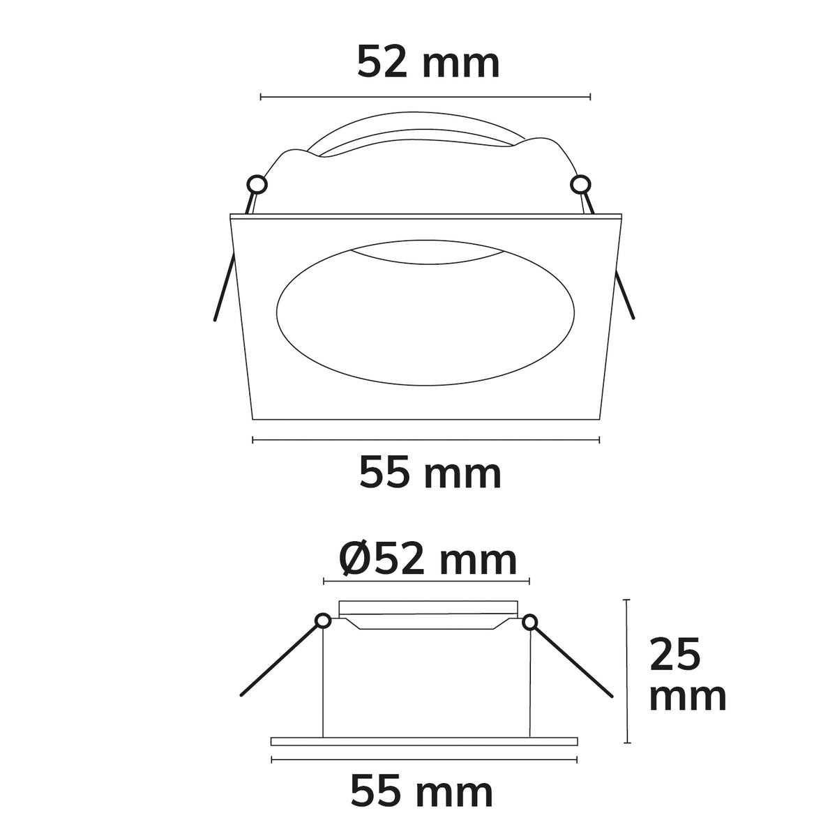 Inbouwframe | voor MR11/GU10 minispots | vierkant | IP65