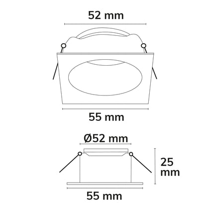Inbouwframe | voor MR11/GU10 minispots | vierkant | IP65