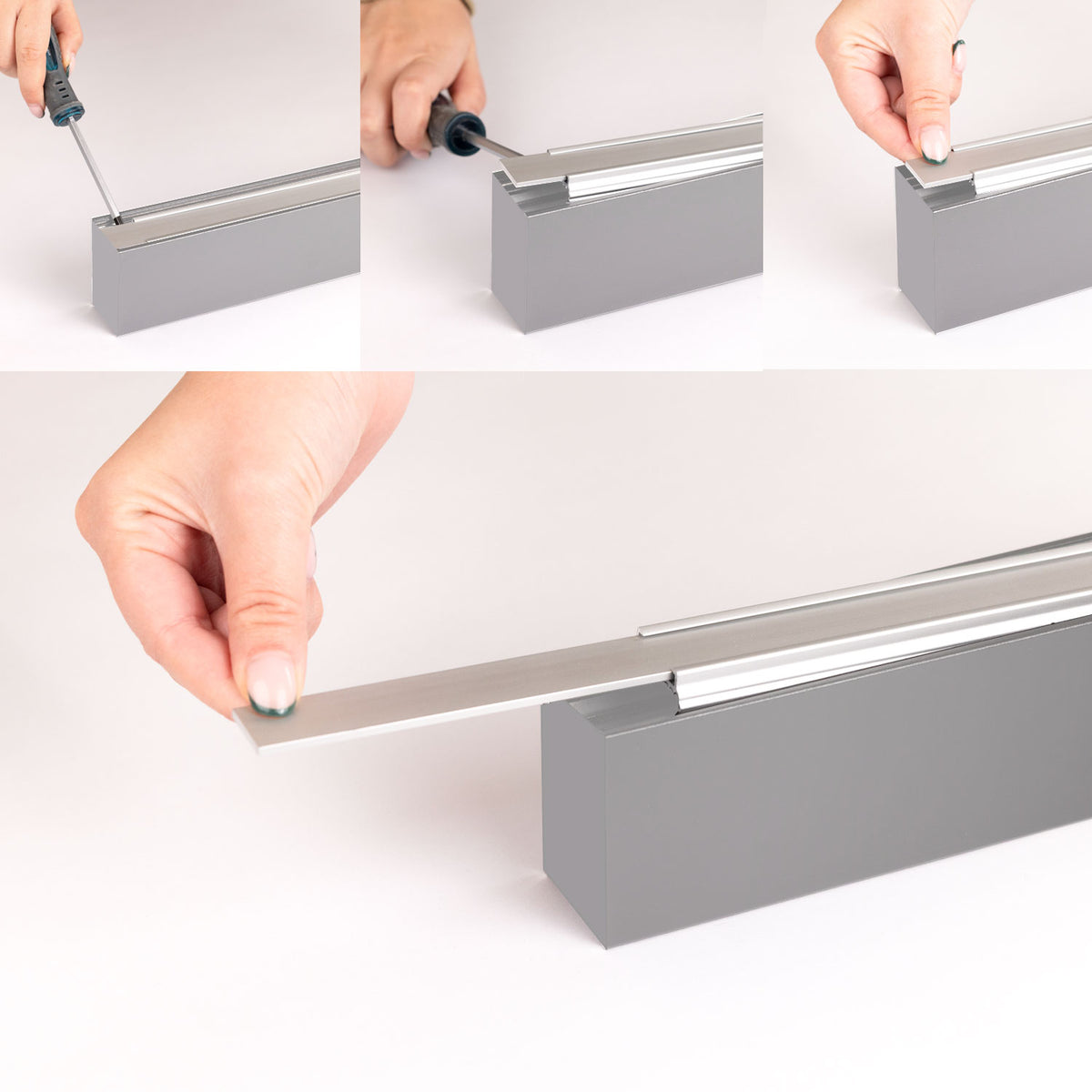 HALON | Aluminium profiel | armatuurprofiel | zilver gepoedercoat | klikbare koelstrip