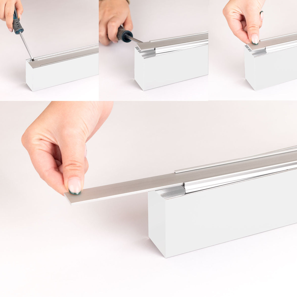 HALON | Aluminium profiel | armatuurprofiel | wit RAL 9003 | klikbare koelstrip | 300cm