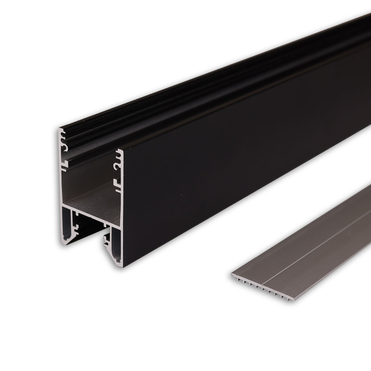 HALON | Aluminium profiel | armatuurprofiel | zwart RAL 9005 | schuifbare koelstrip