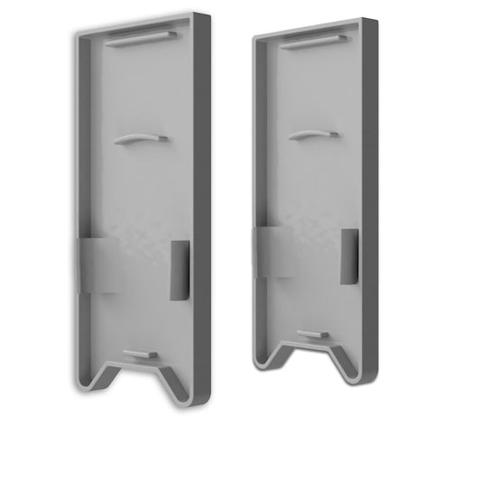 HALON | Profielaccessoire | Eindkap EC120 met lichtsluis | voor U-cover C63 | zilver | 2 stuks