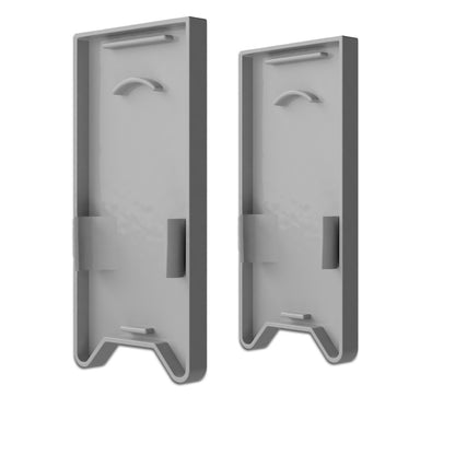 HALON | Profielaccessoire | Eindkap EC121 met lichtsluis | voor U-cover C68 | zilver | 2 stuks
