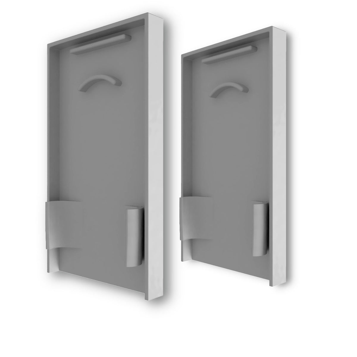 EC125 | Profielaccessoire | eindkap zilver met lichtvanger | LAMP30 V1 + V2 + C68 | 2 stuks