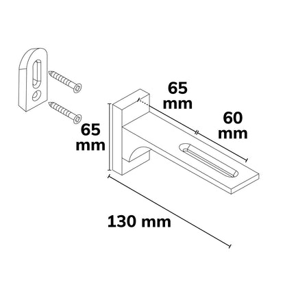 Profielaccessoire | wandbeugel voor gordijnprofielen | kort | 2 stuks