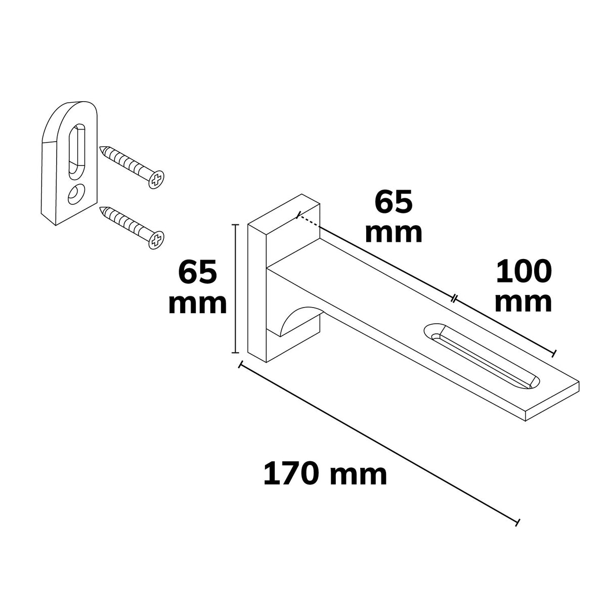 Profielaccessoire | wandbeugel voor gordijnprofielen | lang | 2 stuks