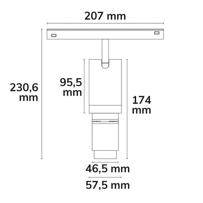 Track48 SHAPE | Railspot | contourspot | 20W | 30° | CRI90 | DALI dimbaar | zwart