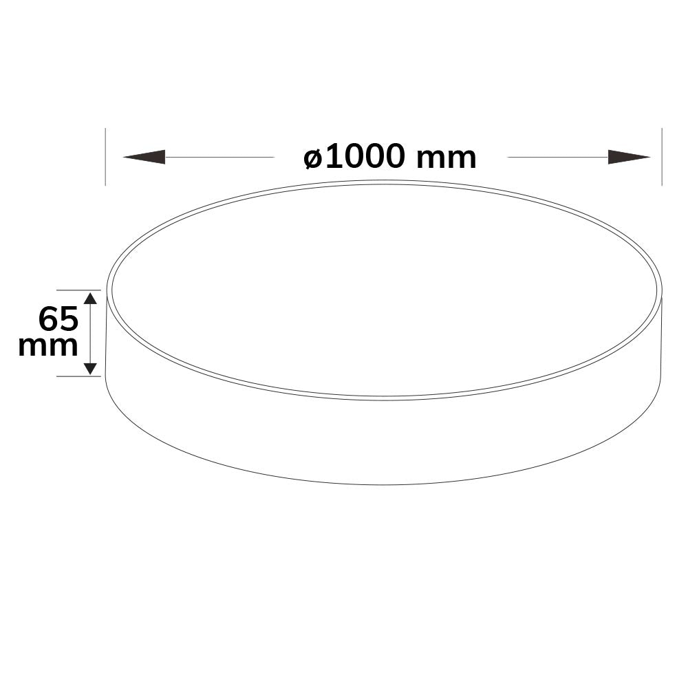 Plafondlamp | UGR<19 2H | DN1000 | ColorSwitch 2700/3000/4000K | 80W/100W | IP44 | dimbaar