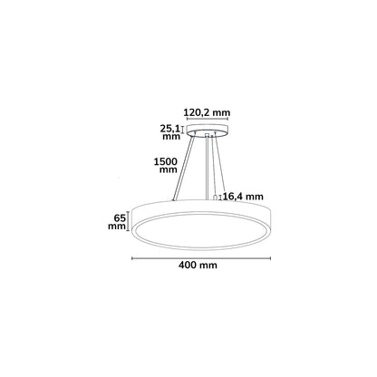 Hanglamp | rond Ø400mm | up&down | UGR<19 | 30W+3W | IP42 | CCT | DALI dimbaar