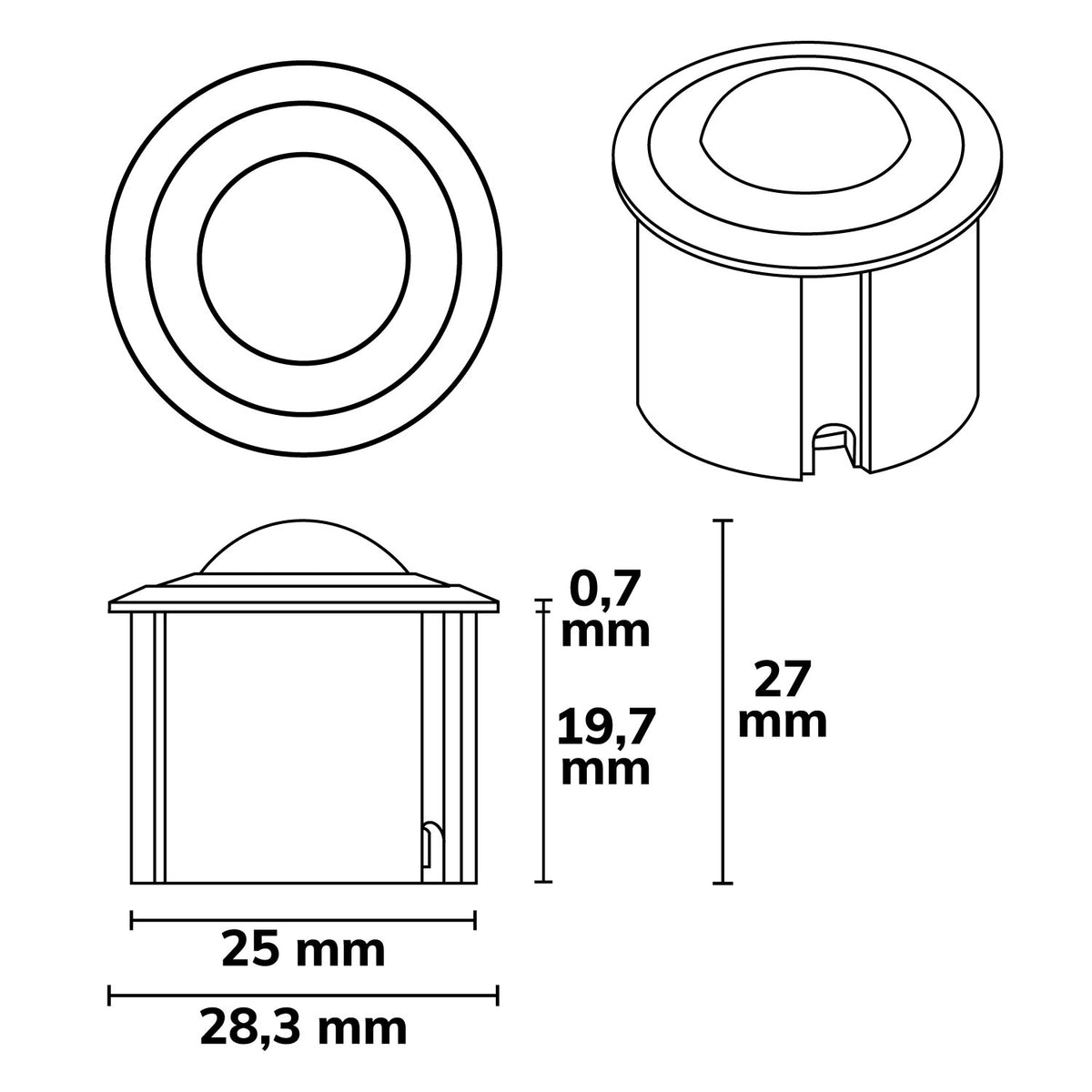 Sensor | DALI-2 Mini PIR | bewegings- en lichtsensor | inbouw | detectie 3m