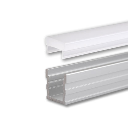 GROUND-OUT16 | Aluminium profiel | beloopbaar | geanodiseerd | incl. opaal afdekking | 200cm