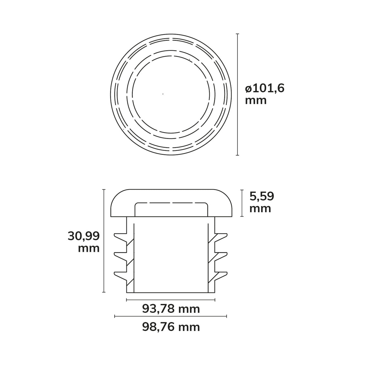 HE75/HE115 | Straatarmatuur accessoire | Afdichtkap mastadapter
