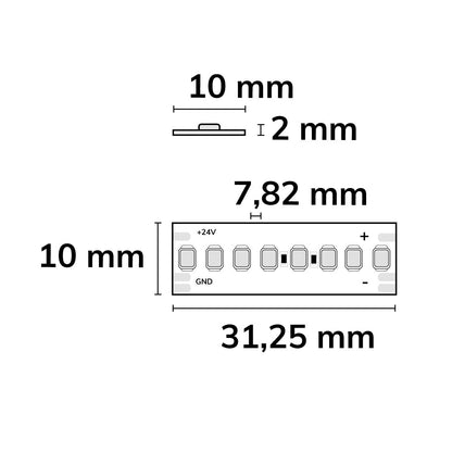 CRI918/940 CCT | LED-strip | 10m | 1800-4000K | 6W+6W | 24V | IP67