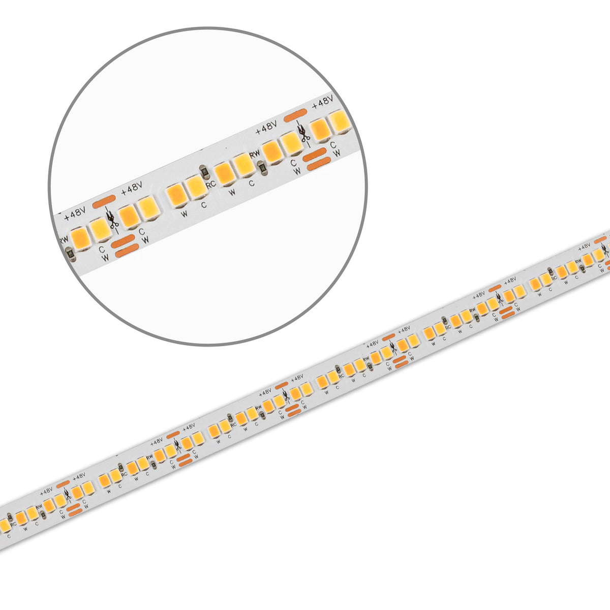 HEQ918/940 Linear CCT | LED-strip | 10m | 1800-4000K | 6W+6W | 48V | IP20