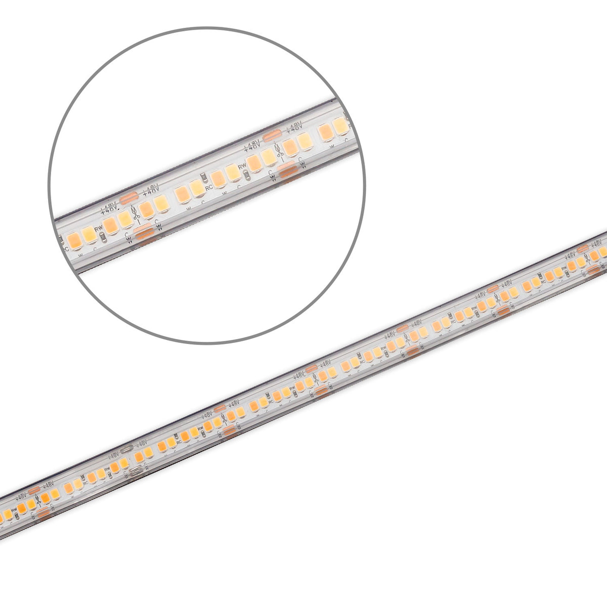 CRI918/940 CCT | LED-strip | 10m | 1800-4000K | 6W+6W | 48V | IP67