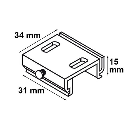 3-PH Classic | Railaccessoire | Montagebeugel | aluminium naturel | 1 stuk