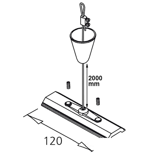 3-PH Classic | Railaccessoire | Kabelpendel met montageplaat | staalkabel 2m | 1 stuk