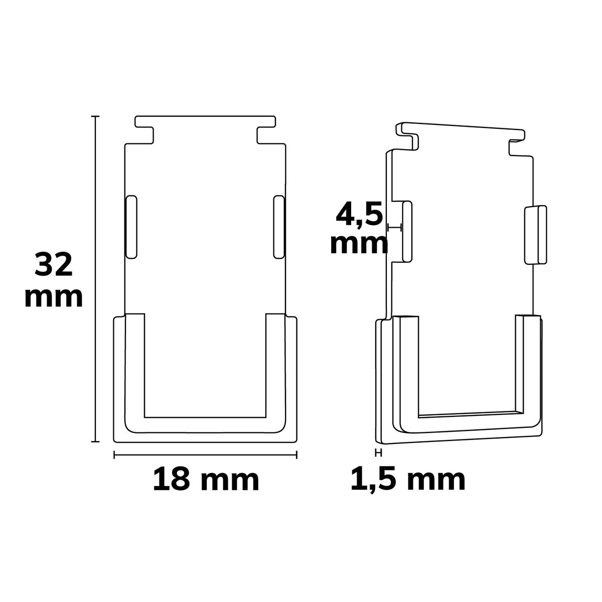 Track48 | Railaccessoire | eindkap binnen | rail flat | wit | 2 stuks