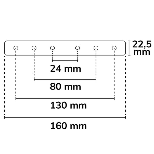 Track48 | Railaccessoire | verbindingsplaat 160mm | zwart