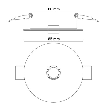 Installatiemateriaal | inbouw plafondkap rond | gat 68mm | kabel tot 9mm