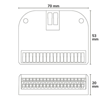 PowerSplitter | Connector | 2-polig x 9 | 5-48V | max. 25A | wit