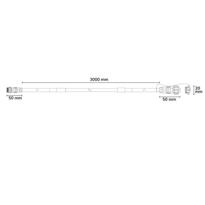 Kabel | Verbindingskabel voor 230V LED-strip | 2-polig | 3m