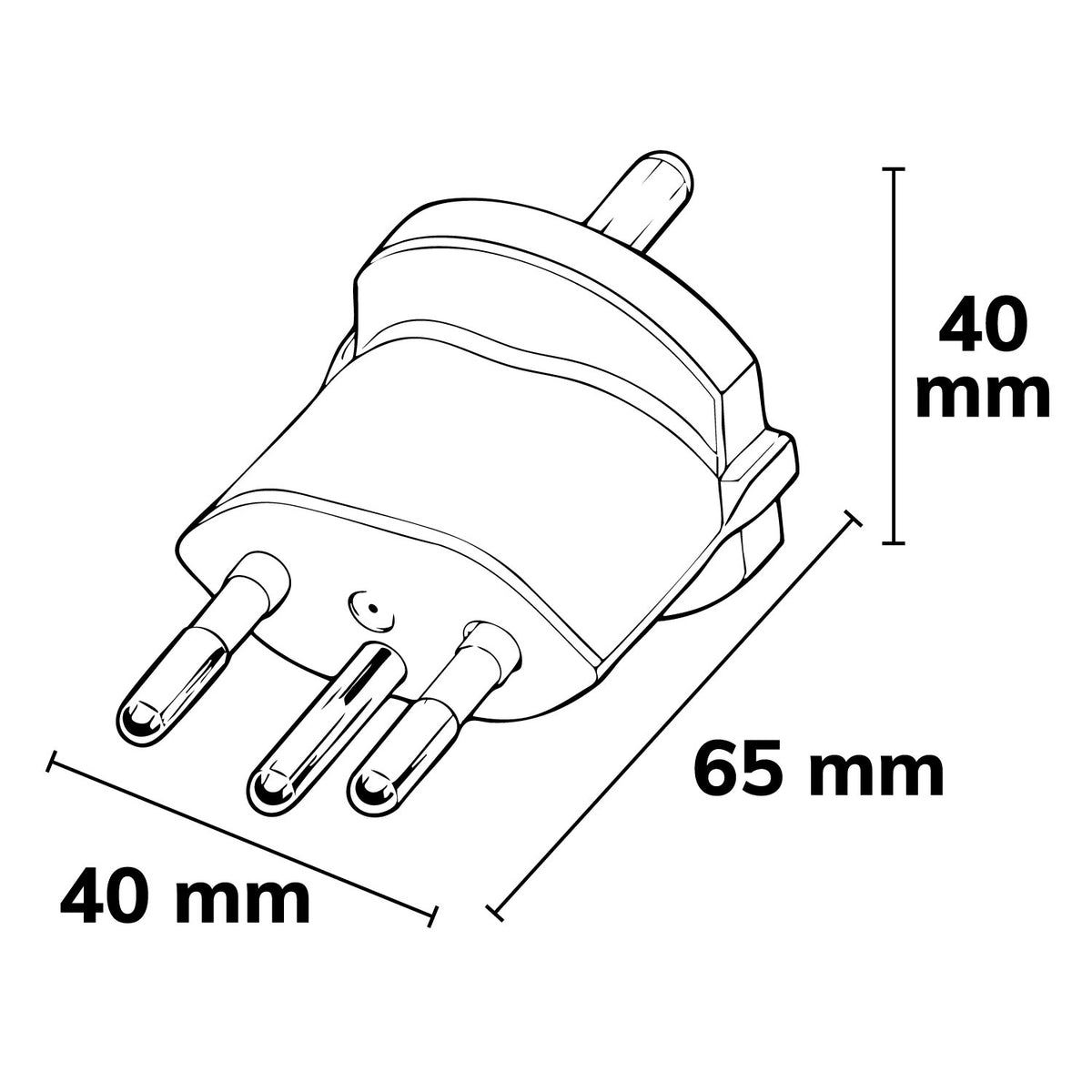 Installatiemateriaal | vaste adapter CH type 12 naar randaarde | 10A