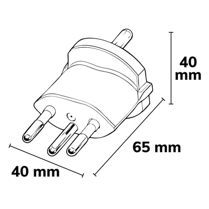 Installatiemateriaal | vaste adapter CH type 12 naar randaarde | 10A