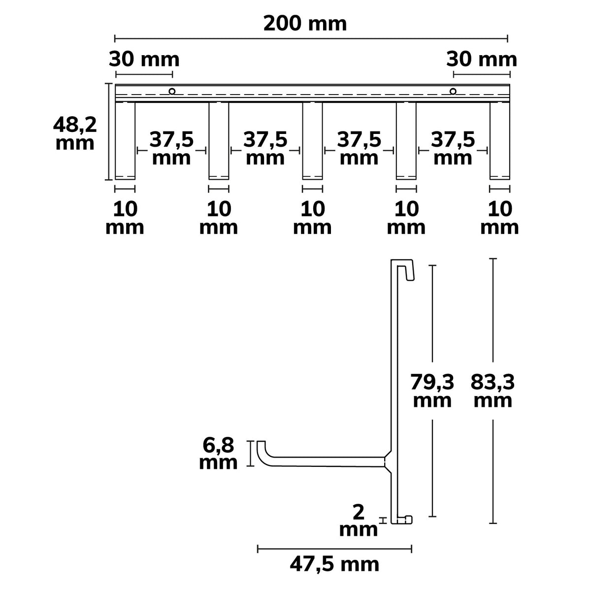 Versa | Profielaccessoire | Pollepelhouder | 20cm