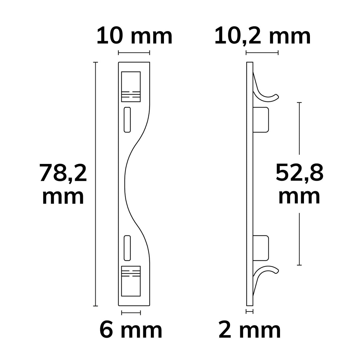 Versa8 Flat | Profielaccessoire | Eindkap | 2 stuks | zwart