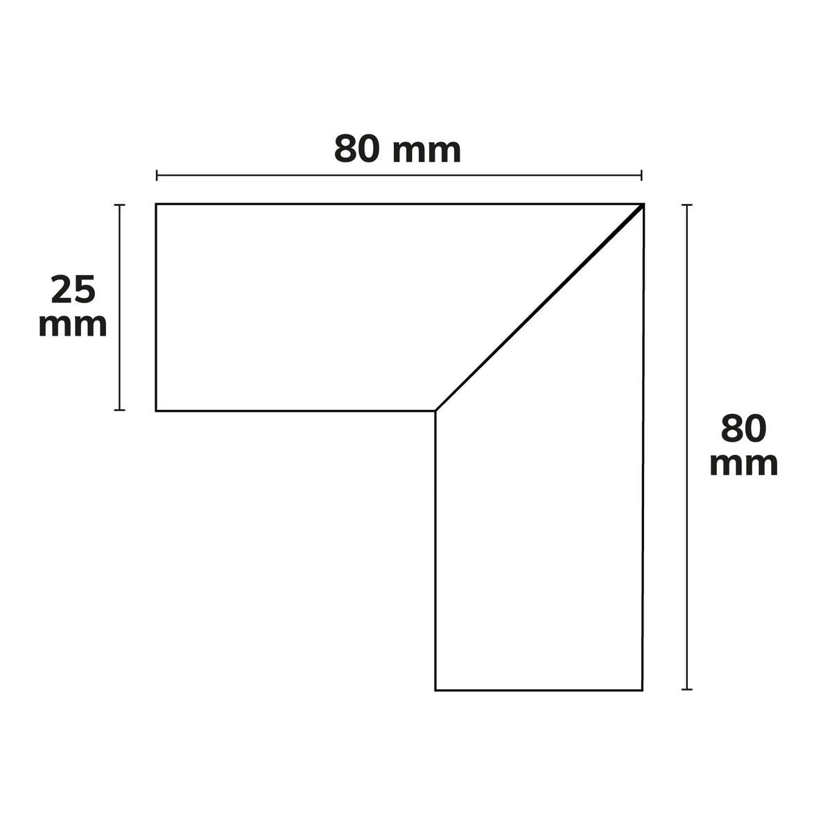 Track48 | Railaccessoire | Hoekrail 90° verticaal | voor Flat opbouwrail | niet stroomvoerend