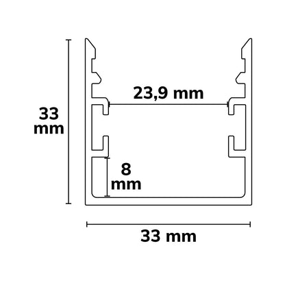 Aluminium profiel | opbouw | 33x33 | geanodiseerd