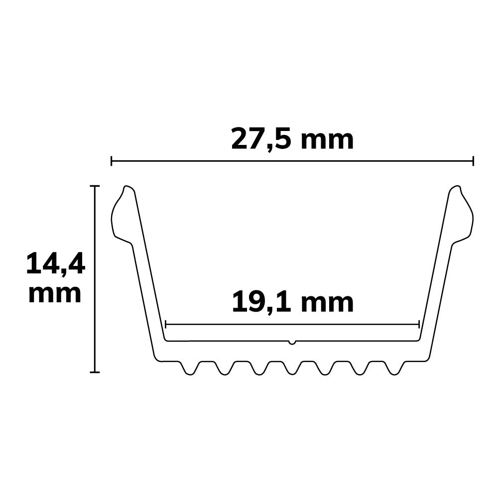 Profielaccessoire | Koelinlay klikbaar | voor opbouwprofiel 33x33 | geanodiseerd