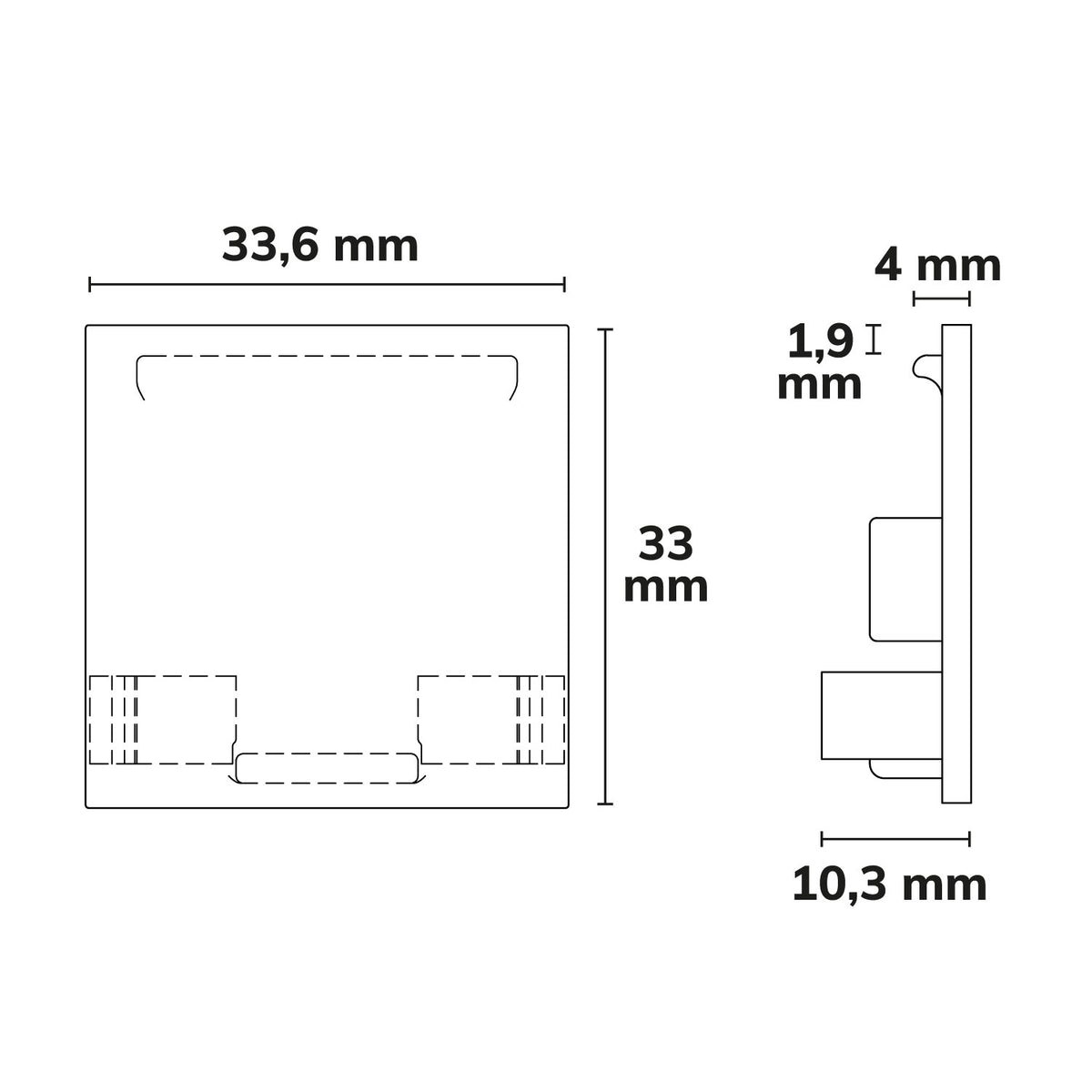 EC233 | Profielaccessoire | Eindkap 33x33 | zilver