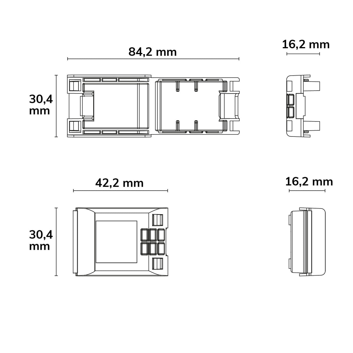 Installatiemateriaal | Gelbox voor 2-hendelklem | 4 stuks | IP68 | tot 4mm²