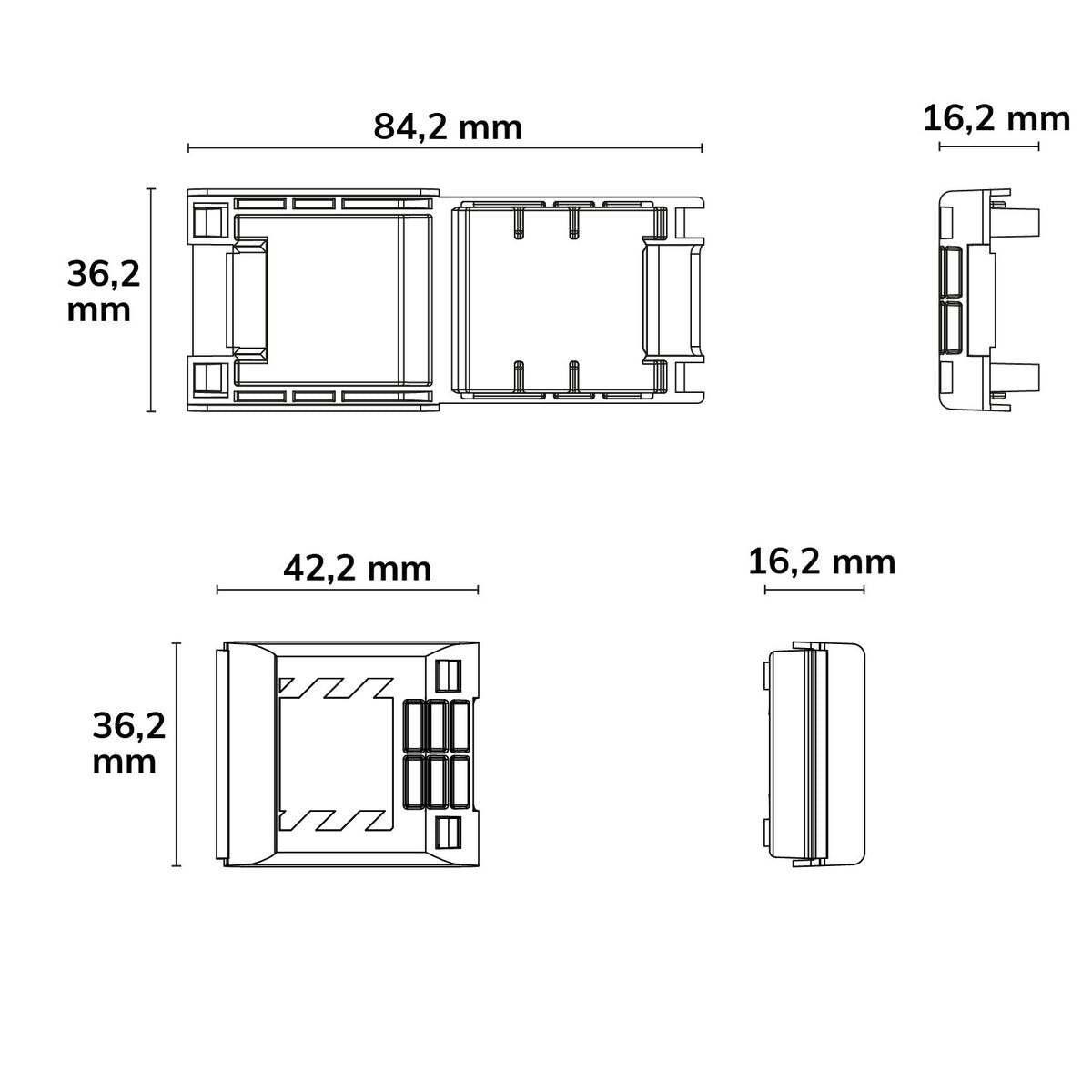 Installatiemateriaal | Gelbox voor 3-polige hevelklem | IP68 | tot 4mm² | 4 stuks