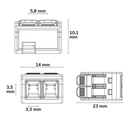 Connector | Hevelklem 2-polig | 0,2-4mm² | 450V/32A | 50 stuks