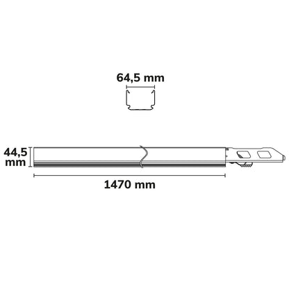 FastFix S PLUS | Lichtlijnmodule | draagrail 1,5m | stroomvoerend
