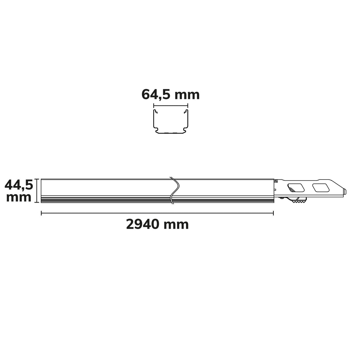 FastFix S PLUS | Lichtlijnmodule | draagrail 3m | stroomvoerend