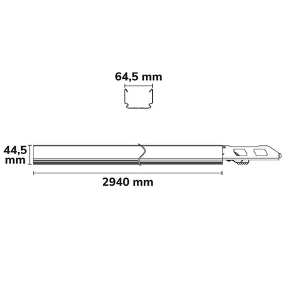 FastFix S PLUS | Lichtlijnmodule | draagrail 3m | stroomvoerend