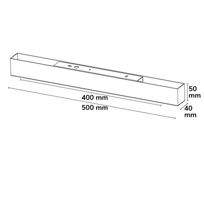 Installatiemateriaal | Opbouw plafondkap met ruimte voor voeding | 500x40x50mm