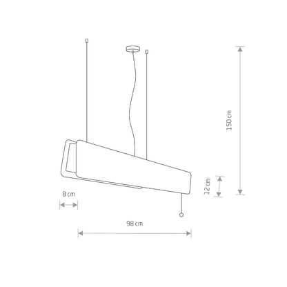 OSLO LED 90 hanglamp technische tekening met afmetingen