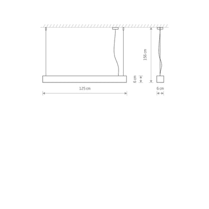 SOFT LED hanglamp technische tekening met afmetingen