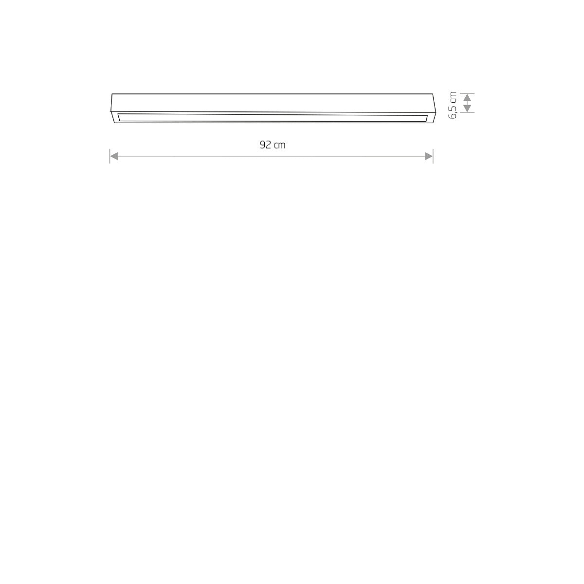 STRAIGHT LED plafondlamp technische tekening met afmetingen