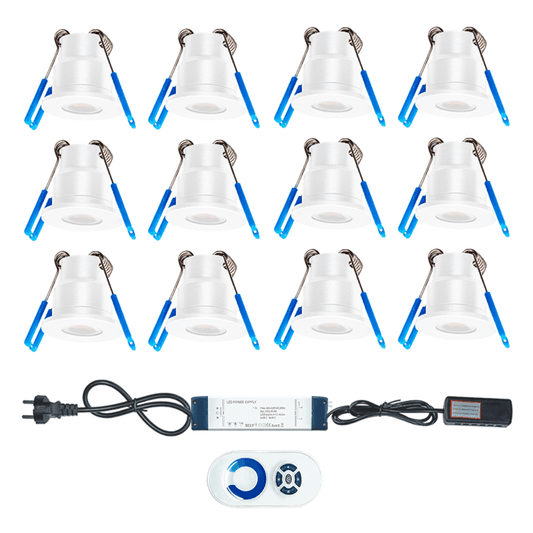 Lumexa LED Verandaspots Set 12 Stuks 3W IP65 Wit Zaagmaat Ø28 mm