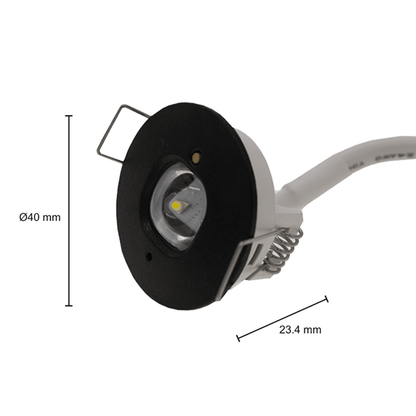 Noodverlichting | Inbouwspot | 1W | Zwart
