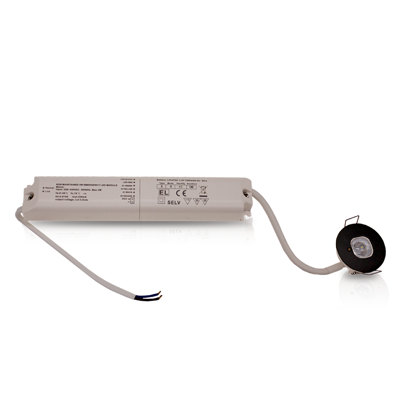 Noodverlichting | Inbouwspot | 1W | Zwart
